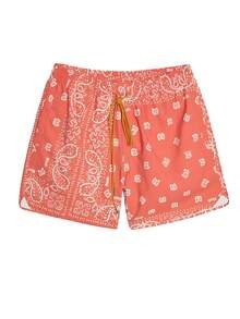Bold Color-Block Paisley Shorts With Repeated Motif & Branded Accents - Nhiều màu - Xem 1