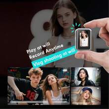 Portable Camera, Featuring Audio And Video Recording Capabilities, A High-Definition Portable Camera, A Thumb-Sized Recording Wearable Camera, A Manually Operated Thumb Camera, Suitable For Work Purposes ( Gray) - A Portable Camera.(Without SD Card) - Silver - View 2