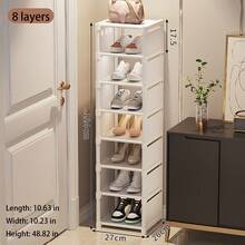 这是一款多层单排鞋架，适用于家庭使用，也适合在客厅和学校宿舍收纳鞋子。它可以自由组装，也是一件很棒的家居装饰品。 - 白色 - 查看 19