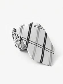 1条涤纶提花格子领带，休闲百搭，适合派对、街头、约会及各种场合。 - A - 查看 7