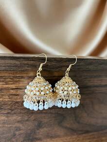 优雅复古风流苏耳环，彩色串珠镶嵌吊坠耳环，适合女性在节日、斋月、派对、婚礼和日常佩戴。 - 吊墜 - 查看 12