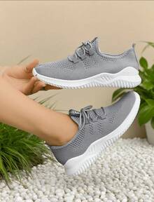 2025 New Women's Breathable Mesh Running Shoes - Lightweight Casual Sports Shoes. With Stable Support, Soft Rubber Sole And Solid Color Design, They Are Suitable Walking, Jogging And Daily Wear. They Are Fashionable And Comfortable Shoes. - Upgraded Gray - View 7