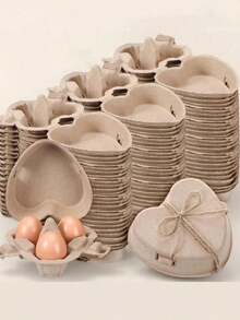 3pcs Heart-Shaped Egg Cartons, Pulp Egg Trays, Kitchen Farm Easter Holiday Gift Basket, Holiday Gift Box (Rope Not Included) - Nhiều màu - Xem 7