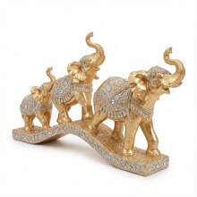 LUMIARTISAN Creative Elephant Statue Decor,  Elephant Sculpture For Home Entryway, European Style TV Stand Cabinet With Wine Rack For Living Room﻿ - 幸運象-3 - 查看 9