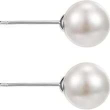 1 对 925 银贝壳珠耳钉，适合女士日常佩戴 - 耳環 - 查看 11