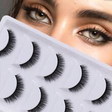 5 Pairs Eyelash Extensions Thick Curly Crossed Fishbone False Eyelashes, Natural & Soft, 3D Fluffy Effect, Eyelash Extension, DIY Home Use, Suitable For Parties, Weddings, All Occasions - Natural Lashes - View 8