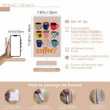 1 Tranh in hình người yêu cà phê đầy màu sắc - Trang trí tường theo chủ đề Espresso đầy phong cách, phù hợp cho trang trí nhà bếp, áp phích cà phê vui nhộn, cũng là một món quà tuyệt vời, biển hiệu quầy bar Barista đẹp mắt, tranh in trên vải canvas, cũng phù hợp cho trang trí nhà cửa, trang trí phòng ngủ, trang trí phòng khách, trang trí phòng tắm, trang trí tường, tranh treo tường có khung tùy chọn. - Nhiều màu - Xem 19