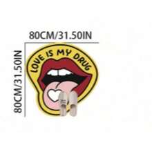 1 Peça Tapete Decorativo com Formato de Lábios e Coração, Carpete, Decoração de Quarto, Tapete Pequeno, Carpete Lavável para Sala de Estar, Quarto, Decoração Doméstica, Uso Externo - Multicolorido - Visão 12