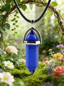 1/5/10/20 Pcs Women Natural Stone Pendant Necklaces, Crystal Heart Gemstone Chakra Crystal Jewelry, PU Leather Cord Jewelry Gifts, Holiday Party Supplies - Multicolor - View 9