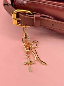HAILIAN A Simple And Versatile Bowknot Keychain Bag Pendant Made Of Alloy Material For Women, A Small Gift To Give As A Gift To Your Best Friend - Gold - View 4