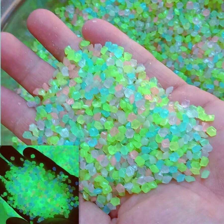 3-5毫米彩色沙、夜光沙、发光沙、水族箱及园艺荧光沙 - 120000pcs - 查看 1