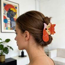 1pc Cute Cartoon Animal Fox Claw Hair Clip, Creative Animal Hair Claw Hair Accessory For Party, Can Be Clipped On The Back Or Side Of The Head Elegant Claw Clip Causal Hair Clutch - Multicolor - View 6