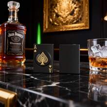 A Rotating Creative Lighter Flame Windproof Cool Personality Refillable Gift For Boyfriend - Black - View 3