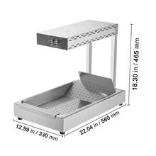 French Fry Food Warmer 750W Commercial Food Heating Lamp Electric Stainless Steel Warming Light Dump Station Countertop 104-122°F Fries Food Warmer For Chip Buffet Kitchen Restaurant Silver - 銀色 - 查看 10