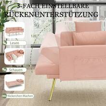 Sofa Bed Mattress - Pink + Velvet - View 6