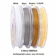 1/4 cuộn dây thép không gỉ 304 7 sợi màu vàng và bạc - Dây thủ công siêu mềm dẻo với độ dày siêu mỏng 0.3mm-0.6mm, độ bền chắc chắn để làm vòng cổ & vòng tay, các dự án DIY xâu hạt, dây dùng để làm trang sức, tạo vòng tay, thủ công không cần bảo dưỡng (1/4 cuộn) - dây - Xem 20