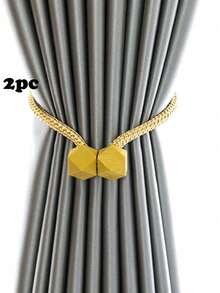 2 piezas de sujetacortinas magnéticos, con cordón trenzado talla grande grueso y imanes fuertes, múltiples opciones de color, adecuados para fijar cortinas - 2pcs - Ver 17