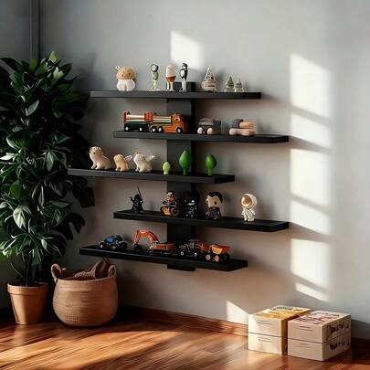 4-Layer Display Rack For Home Decoration, Suitable For Modern Wall Hanging, 5-Layer Handmade Crafts/Small Items Display, Living Room, Bedroom Decoration, Simple And Atmospheric Decoration Display Rack, Wall Mounted Display Rack, Household Display Rack