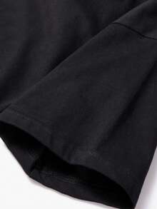 Casual T-Shirt With Green Shamrock Bow Print For Daily Wear,St. Patrick's Day Outfits For Women,Cotton Women Clothing - 黑色 - 查看 4