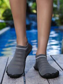 Damen Wasserschuhe, atmungsaktiv und multifunktional für Wassersport, Strand, Fluss, Wandern, Schwimmen, Surfen, Pool, Tauchen, Camping - unverzichtbare Outdoor-Ausrüstung - Dunkelgrau - Übersicht 4