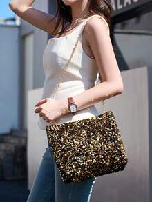 Túi xách dạ hội đính sequin dành cho nữ, túi đeo chéo đính sequin lấp lánh với dây đeo vai điều chỉnh được, túi đeo vai/đeo chéo, túi dây xích đính sequin, túi dự tiệc sang trọng, túi xách thời trang, phụ kiện, phụ kiện dạ hội, dành cho người yêu thời trang, hoàn hảo cho tiệc tùng, đám cưới, dạ hội, hàng ngày, bữa tối/tiệc chiêu đãi, quà cưới lý tưởng, quà tặng tiệc tùng, quà sinh nhật, quà tặng ngày Valentine. - Nhiều màu - Xem 4