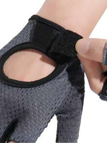 Unisex Fingerless Winter Sports Gloves - Joint Support And Protection, Suitable For Fitness Training, Outdoor Hiking And Cycling - Grey - View 3