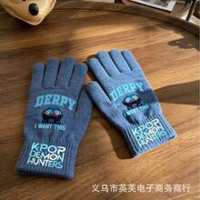 Popular Witch Hunter Printed Fingerless Knit Gloves For Men & Women, Autumn/Winter - Multicolor - View 2