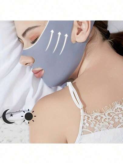 1pc Family-Use Gray V-Shaped Bandage, Anti-Snoring Strap Prevents Snoring, Lifts And Firms Facial Contours, Reduces Nasolabial Folds Face Sculpting, Running, Skipping Rope For Slimming Face Breathable Material, Seamless Design For Relaxation And Sleep Suitable For TV Watching, Exercise, Or Play Relaxation Sun Visor | Cat Ear Design | Comfortable Wear Sleep Sun Visor