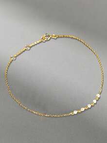 1pc S925 Sterling Silver Minimalist Cubic Zirconia Inlaid Bracelet, Women's Single Row Five Small Diamond Bangle, Niche Ins Luxurious Accessory Gift - Diamond - View 5