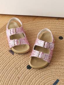 1双女童时尚软底休闲平底凉鞋，适合夏季海滩和日常穿着 - 粉色 - 查看 3