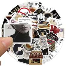50张博物馆艺术家艺术复古美学奇幻太阳Ins Y2K市中心美学贴纸礼品幽默搞笑贴纸80年代90年代动漫贴纸，适用于剪贴簿用品、信封、水瓶、电脑、笔记本电脑、手机、行李箱、笔记本、冰箱、节日派对、圣诞节装饰新年冬季 - 彩色 - 查看 8