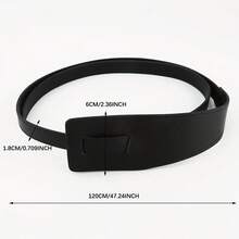 Wide Belt For Women, Decorative Suit Dress Waist Belt, Vintage Style Wide Belt For Women - Brown, With Adjustable Buckle, Perfect For Autumn And Winter Outfits, Suitable For Casual And Formal Occasions, Non-Textile Material, Casual Belt| Vintage Style Belt| Adjustable Buckle Belt - 駱駝 - 查看 8