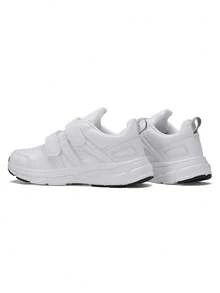 儿童白色休闲运动鞋，魔术贴搭扣运动鞋，轻便透气跑步鞋 - 白色 - 查看 4