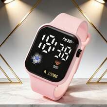 3pcs Unisex Fashion Football Heart Silicone Electronic Watch With Time & Date Display, Suitable As Christmas Gift Or Daily Use - Multicolor - View 4