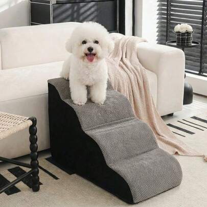 PETSIN Pet Stairs, Dog Ladder Steps, Non-Slip Climb Stairs For Medium/Large/Small Dogs To Climb On Bed, Cat Bedside Climb Ladder