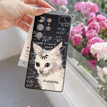 Phone Case: Cute Cat Calculating A Pair Of Phone Cases For Galaxy Models S25/S24/S23/S22/S21/S20/S10/S9/S8/NOTE10/NOTE20 Ultra, Plus, FE And A02/A03/A04/A05/A06/A10/A12/A13/A14/A15/A16/A20/A22/A23/A24/A25/A30/A33/A34/A35/A52/A53/A50/A54/A72/A73/M10S,Suitable For IPhone17 Air - màu đen - Xem 8
