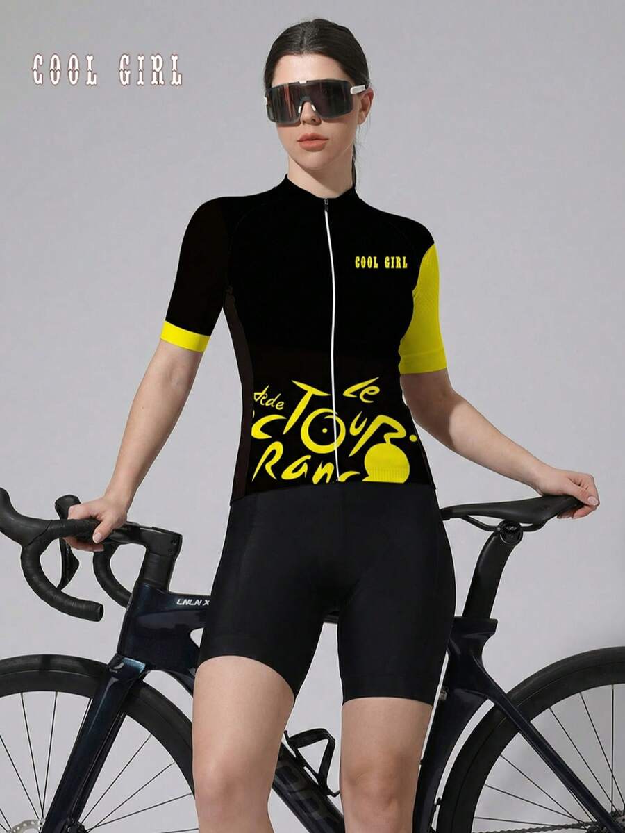 Women Geometric Print Casual Sports Top, Suitable For Running, Yoga, Training, Hiking And Cycling - Multicolor - View 1