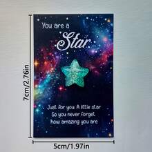 1/3/5 Sets Inspirational Gift Set With Stars Inspirational Cards - "You Are A Star Continues To Shine" , Lucky Card Inspirational Inspirational Gift, Lucky Charm Souvenir Family And Friends Gift, Perfect Gift For The Holiday - Multicolor - View 6