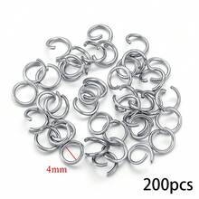 200-częściowe otwarte kółka zaciskowe ze stali nierdzewnej do tworzenia biżuterii, akcesoria DIY, podwójne łączniki kółek zaciskowych - Srebro - Zobacz 10