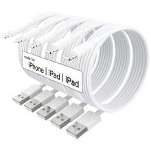 1-5pcs 3.3ft/100cm High-Speed Data Transfer & Fast Charging Cable Compatible With IPhone 14 Pro Max/14 Pro/14 Plus/14/13/12/11/XS/XR/8/7/6, IPad Series - White - View 1