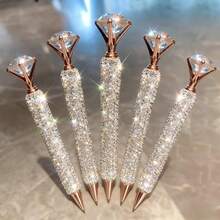 1pc Luxury Diamond Ballpoint Pen, Sparkling Cubic Zirconia Creative Gift Pen, Suitable For Students And Teachers, High-Quality Material, Ideal Gift, Valentine's Day Present - 1 Item - View 2