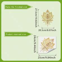 曼陀罗莲花马桶盖贴纸 - 优雅波西米亚海娜风格贴纸，自粘可移除马桶盖装饰，禅意十足的浴室装饰 - 金色 - 查看 6