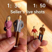 1/10pcs ABS Plastic Colorful 1:50/30 Scale Miniature Figures, 1.43/2.36in Model For Train/Landscape/Architecture/Museum DIY Scene Making Collection, Used For Diorama Kits, Diorama Display, Easy To Store, Plastic (Style And Color Random) - Multicolor - View 10