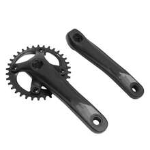 Juego de bielas de plato único para bicicleta, 104 BCD, 7-12 velocidades, juego de brazo de biela con orificio cuadrado, adecuado para accesorios de bicicleta - Negro - Ver 10