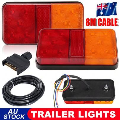 2Pcs Trailer Lights Pair Plug Indicator Lamp Waterproof Plastic For Caravan Ute Truck Stop Tail And Turn Functions