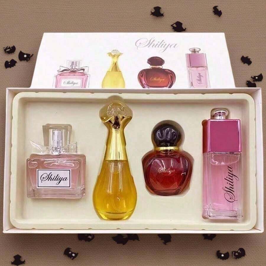 Women's Eau De Toilette Spray 4-Piece Gift Set: Classic Campus Style + 4 Different Scents + LWomen's Eau De Toilette Spray 4-Piece Gift Set: Classic Campus Style, 4 Different Appearances And Fragrances, Long-Lasting Fragrance, A Must-Have For Holiday Gifts, Dates, Daily Life, And Partiesong-Lasting Fragrance, Perfect For Holiday Gifts, Dates, Everyday Use, And Parties - Hương hoa - Xem 1