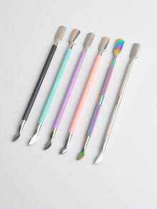 1pc Stainless Steel Cuticle Pusher With Dual-Ended Sharp Edges For Removing Dead Skin, Calluses & Dirt From Nails, Suitable For Women & Beauty Salons - Multicolor - View 12