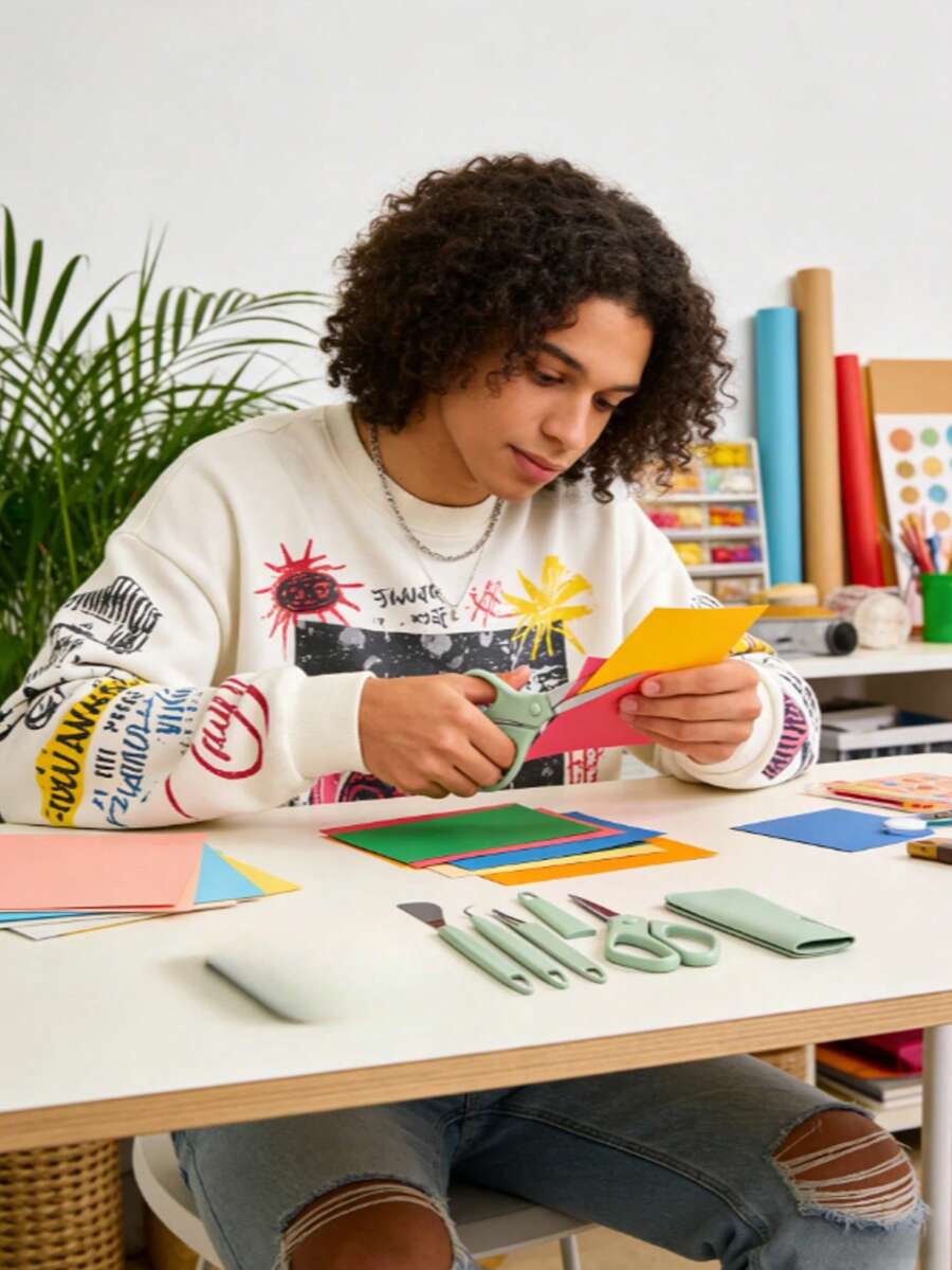 5件套乙烯基工具套装，包括工具、切割垫、精密手动镊子和刮刀套装，适用于DIY字母膜和热转印项目 - 清新小風格 - 查看 1