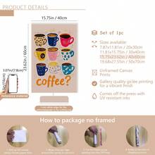 1 Tranh in hình người yêu cà phê đầy màu sắc - Trang trí tường theo chủ đề Espresso đầy phong cách, phù hợp cho trang trí nhà bếp, áp phích cà phê vui nhộn, cũng là một món quà tuyệt vời, biển hiệu quầy bar Barista đẹp mắt, tranh in trên vải canvas, cũng phù hợp cho trang trí nhà cửa, trang trí phòng ngủ, trang trí phòng khách, trang trí phòng tắm, trang trí tường, tranh treo tường có khung tùy chọn. - Nhiều màu - Xem 12