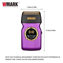 WMARK 电动剃须刀，高功率专业胡须剃须刀，带数字显示屏，男士最佳可充电电动剃须刀 NG-VS2 - 彩色 - 查看 4